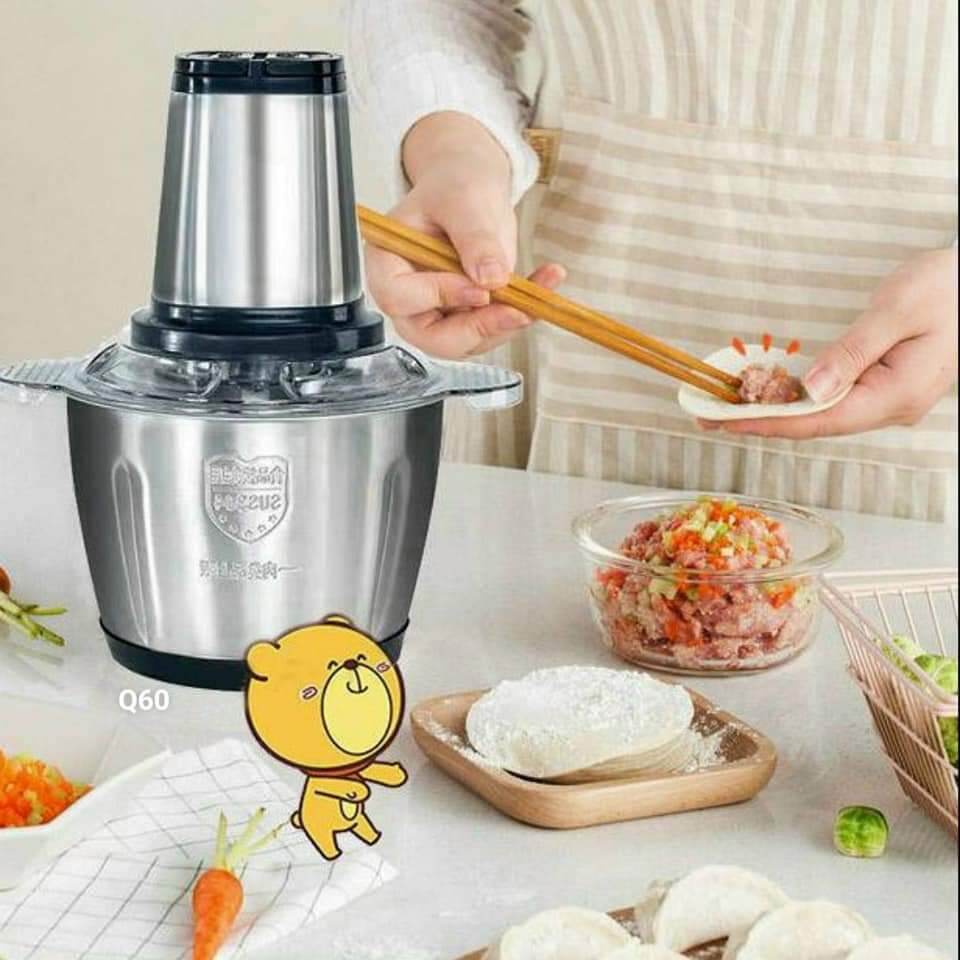 Máy xay đa năng thịt, cá, đá,...2 lít inox hiệu "HDA"