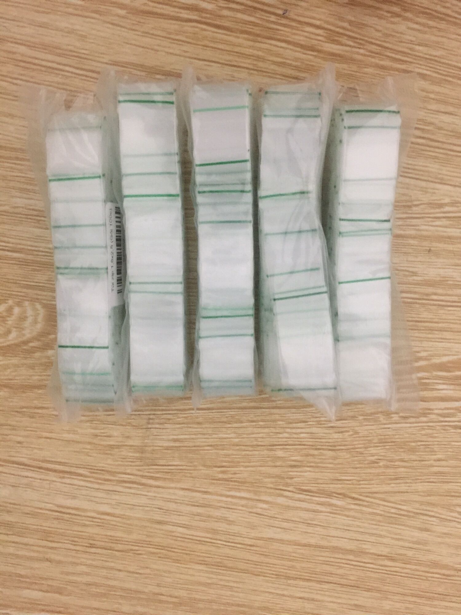 Gói 100c túi zip mini viền xanh lá hàng đep👌