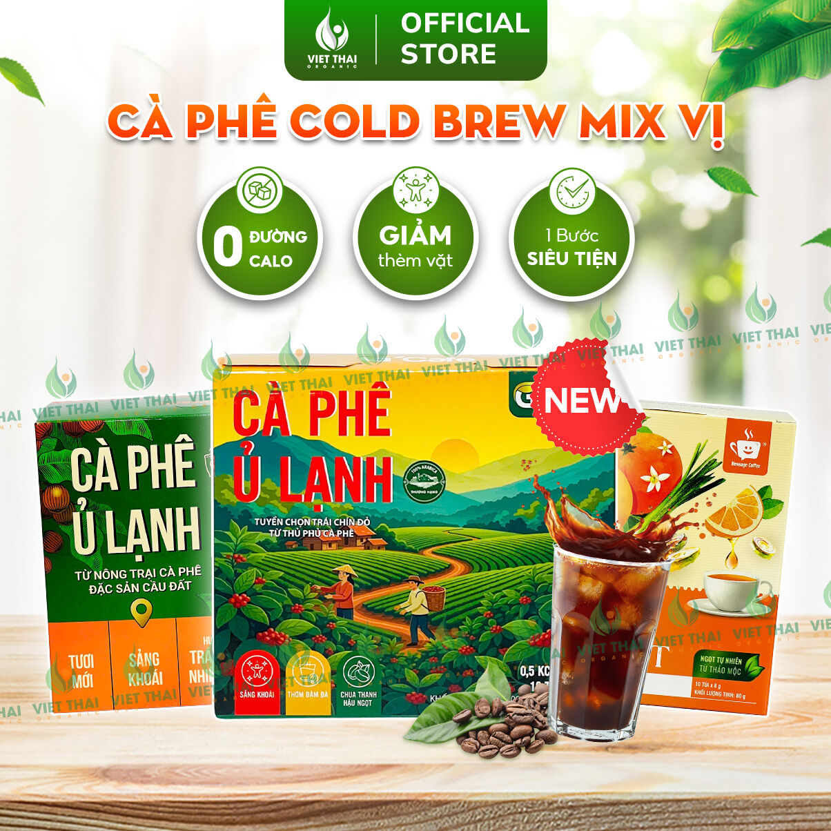 [HOTTREND] Cà Phê Ủ Lạnh -Cafe Cold Brew Mix Vị Ít Đắng Nguyên Chất Cam Sả Kim Quất Giảm Thèm Vặt Túi Lọc