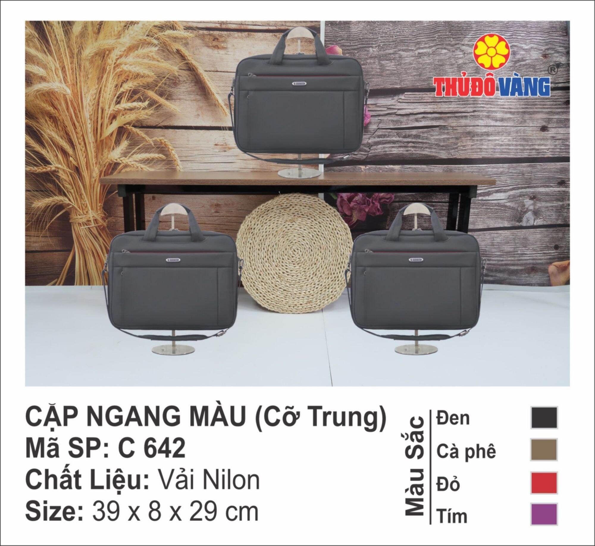 Cặp ngang màu Thủ Đô Vàng ( Cỡ trung) ---- Mã SP: C42