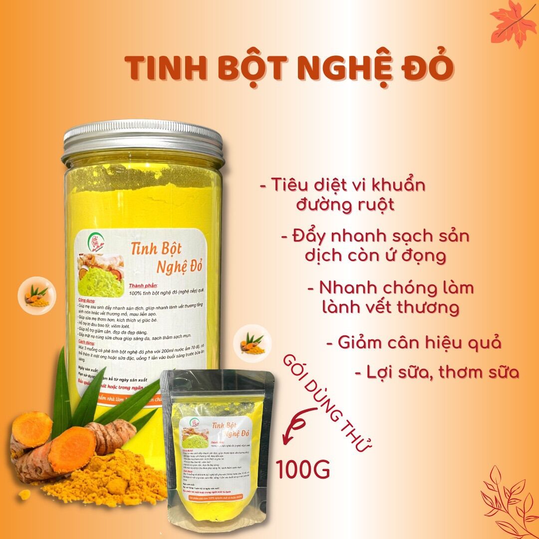 Tinh bột nghệ đỏ 100g