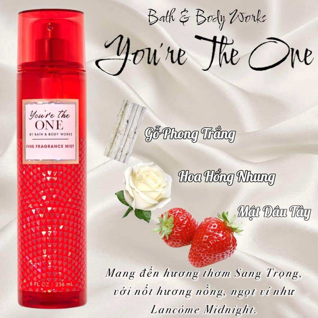 Xịt thơm Body Mist You're The One Bbw 236ml Mĩ