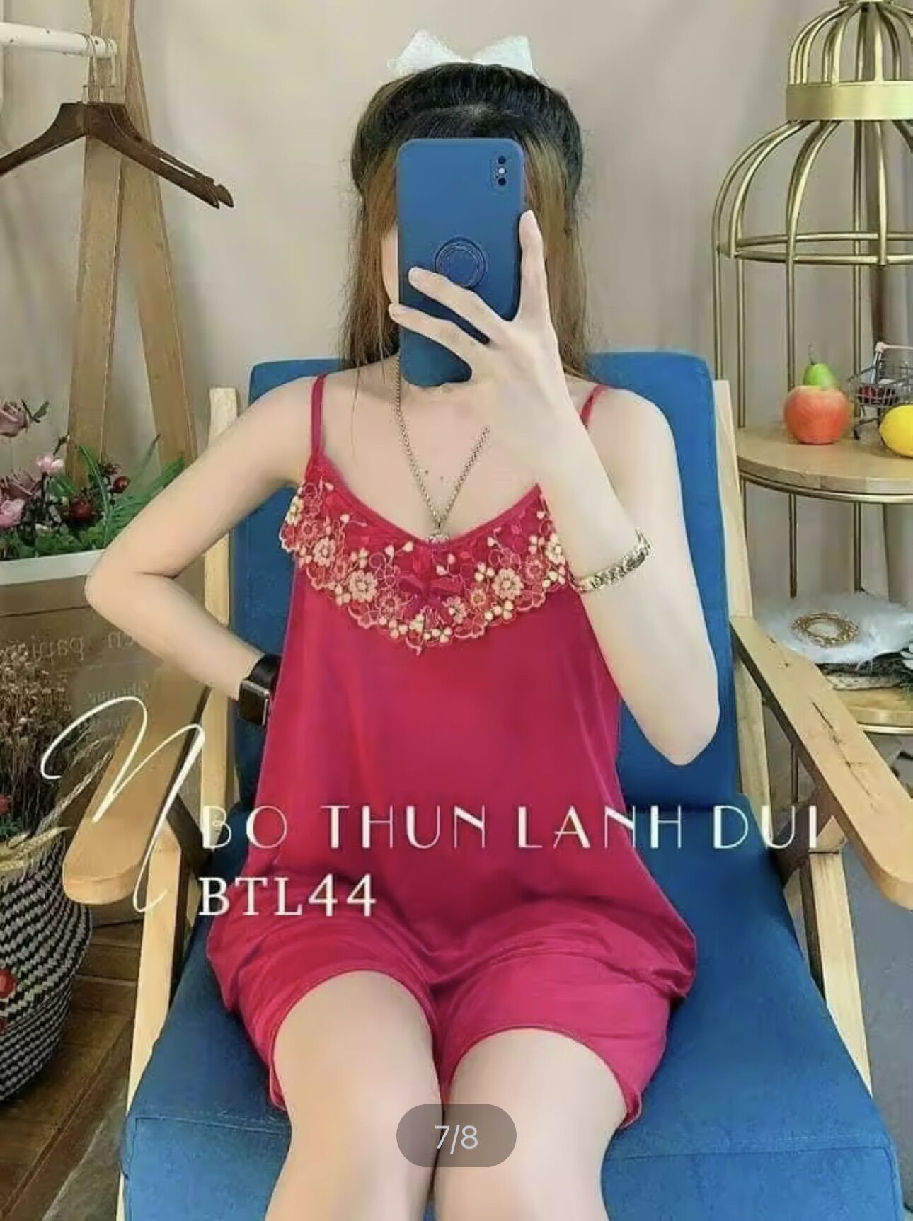 Bộ đùi thun lạnh 2 dây phối ren xinh xắn