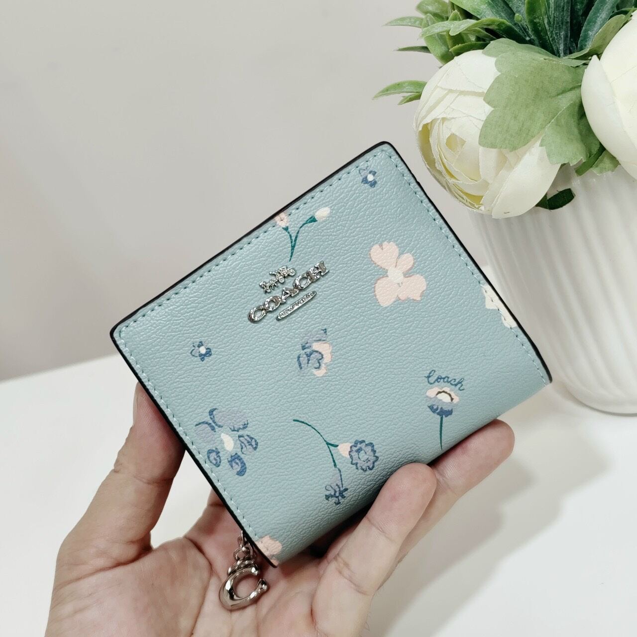 VÍ C.OACH - Snap Wallet họa tiết xinh xắn