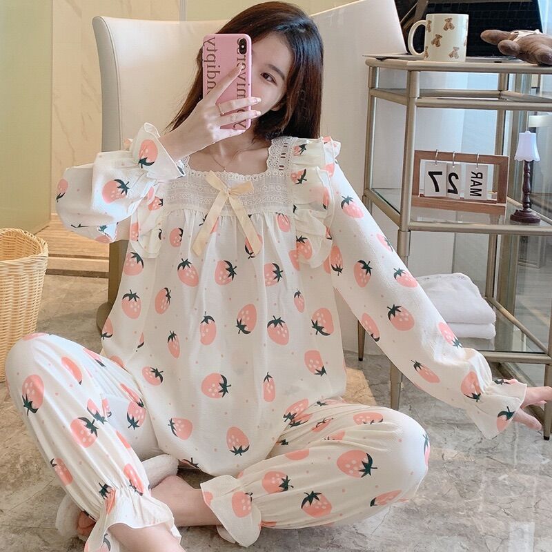 Bộ ngủ đũi xốp babydoll nơ siêu dễ thương