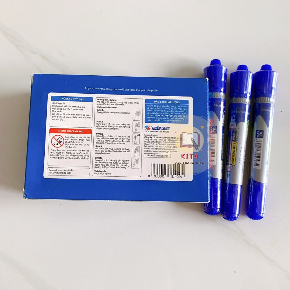 Bút lông dầu PM-09 (Mực Xanh)