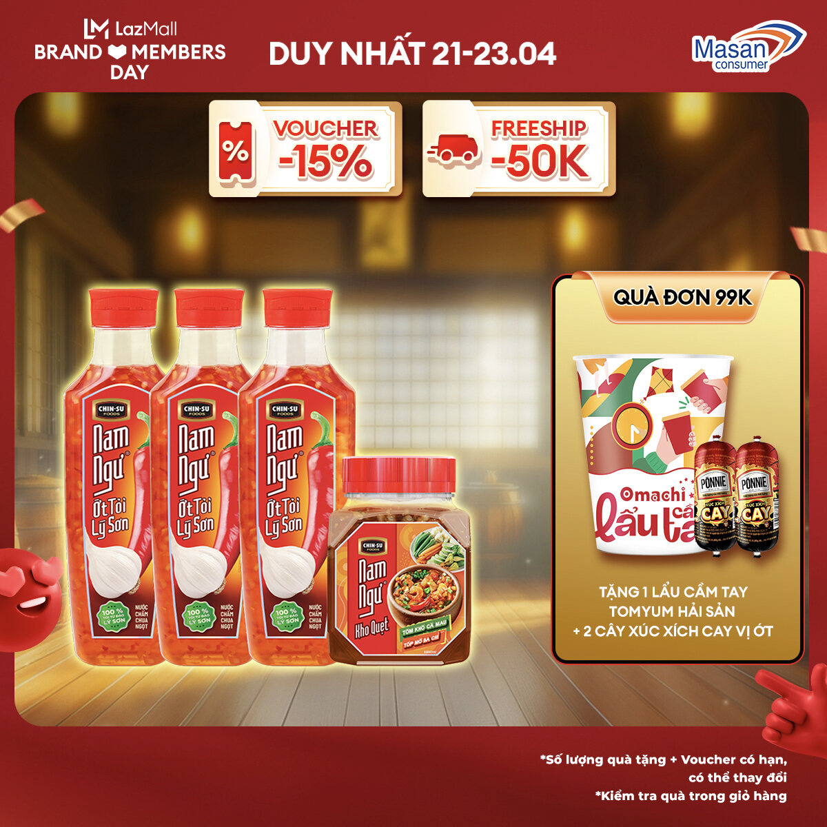[15-17.4 Voucher 18% CHO ĐƠN TỪ 199k]Combo 3 Nước Mắm Pha Sẵn Nam Ngư Ớt Tỏi Lý Sơn 300ml & Kho quẹt Nam Ngư Tôm Khô Cà Mau Tóp Mỡ