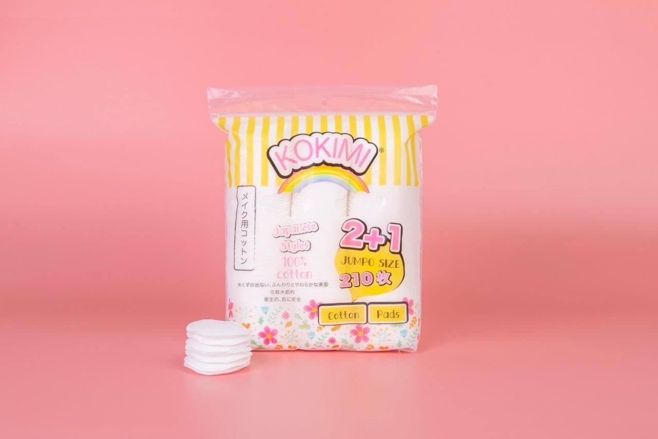BÔNG TẨY TRANG KOKIMI 210 MIẾNG 100% COTTON
