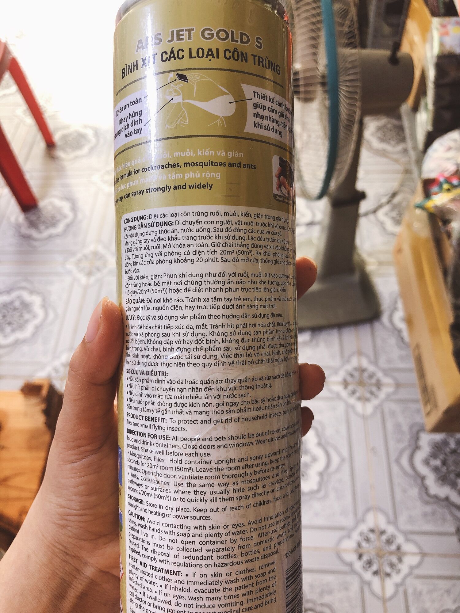 Bình Xịt Côn Trùng ARS Jet Gold S Chai 600ml ( 1 chai )