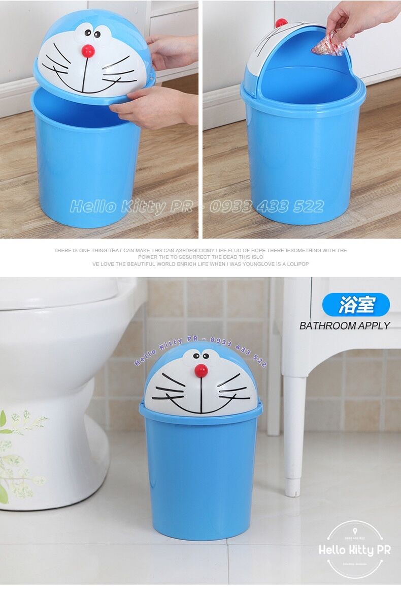 [Freeship MAX] Thùng rác 3D Doremon Doraemon - HelloKitty PR