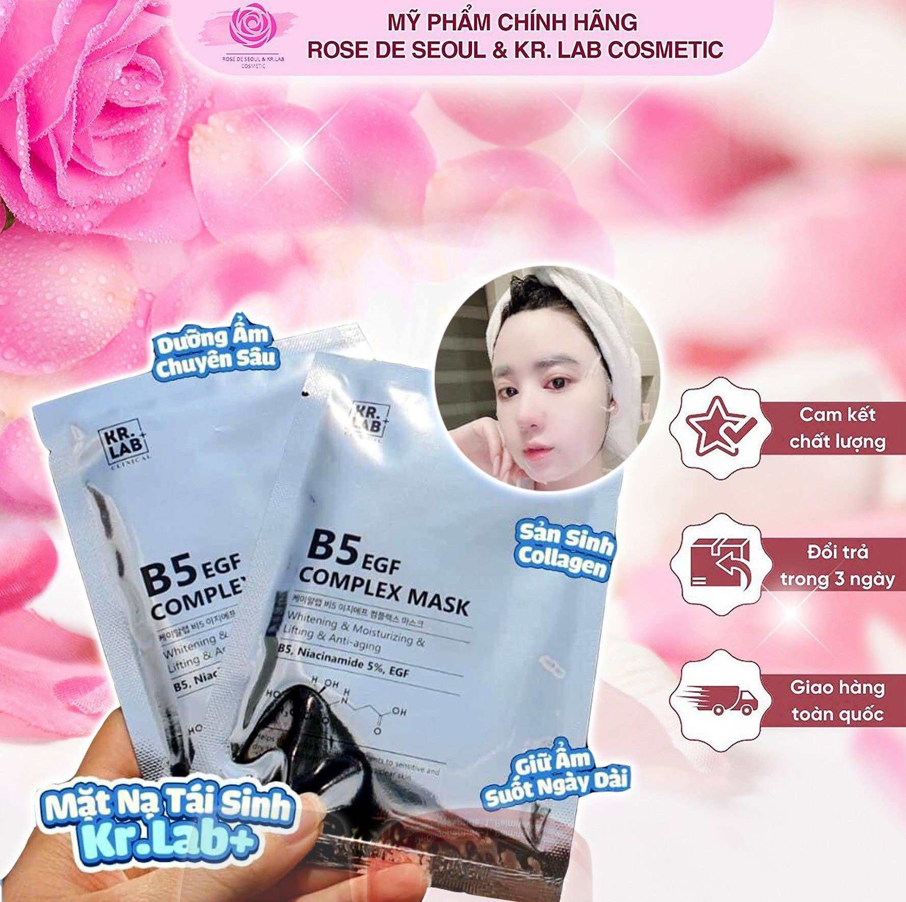 Combo 10 miếng Mặt nạ Mask B5 kr.lab B5 niacinamide EGF complex mask giúp cấp ẩm dưỡng trắng phục hồ