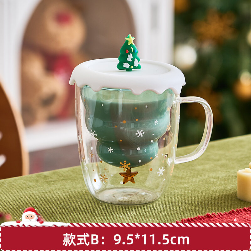 Cốc Gốm Đánh Dấu 3D Hoạt Hình Đáng Yêu Gấu Nhỏ Giáng Sinh Cốc Ăn Sáng Cốc Cà Phê Quà Tặng Nữ Đồ Trang Trí Giáng Sinh