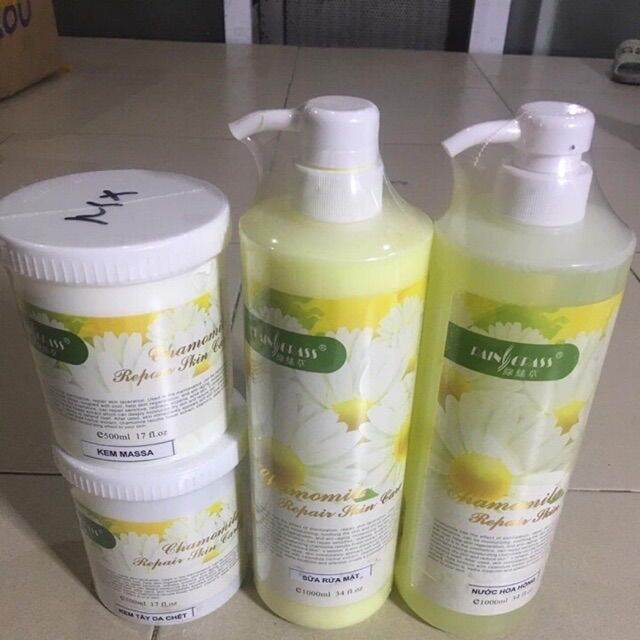 bộ chăm sóc da hoa cúc gồm 4 sản phẩm ( sản phẩm cho spa)