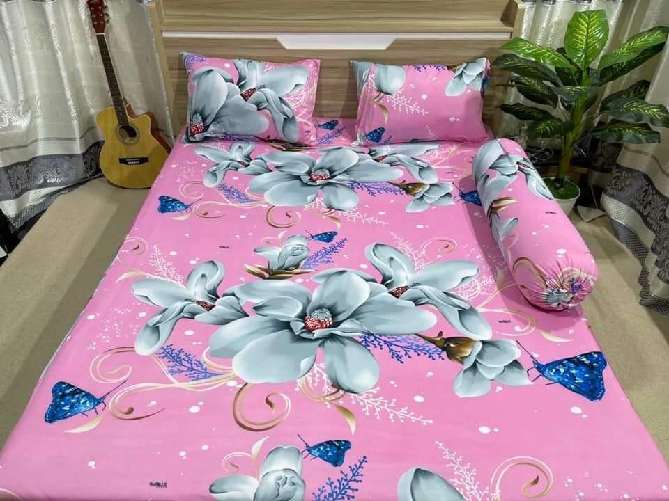 Drap ga lẻ thun lạnh hàn quốc in 3d không áo gối