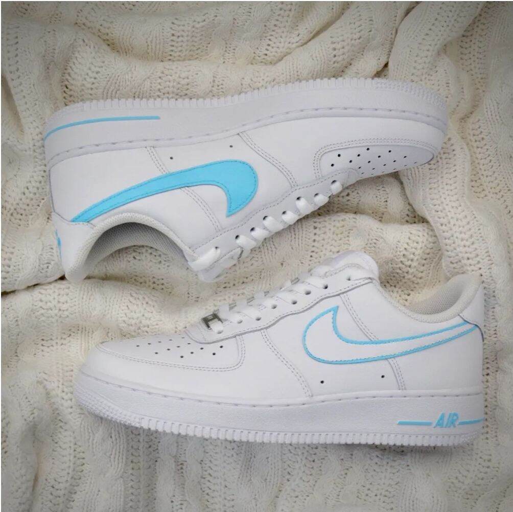 Giày Sneaker AF1 Custom Blue Swoosh