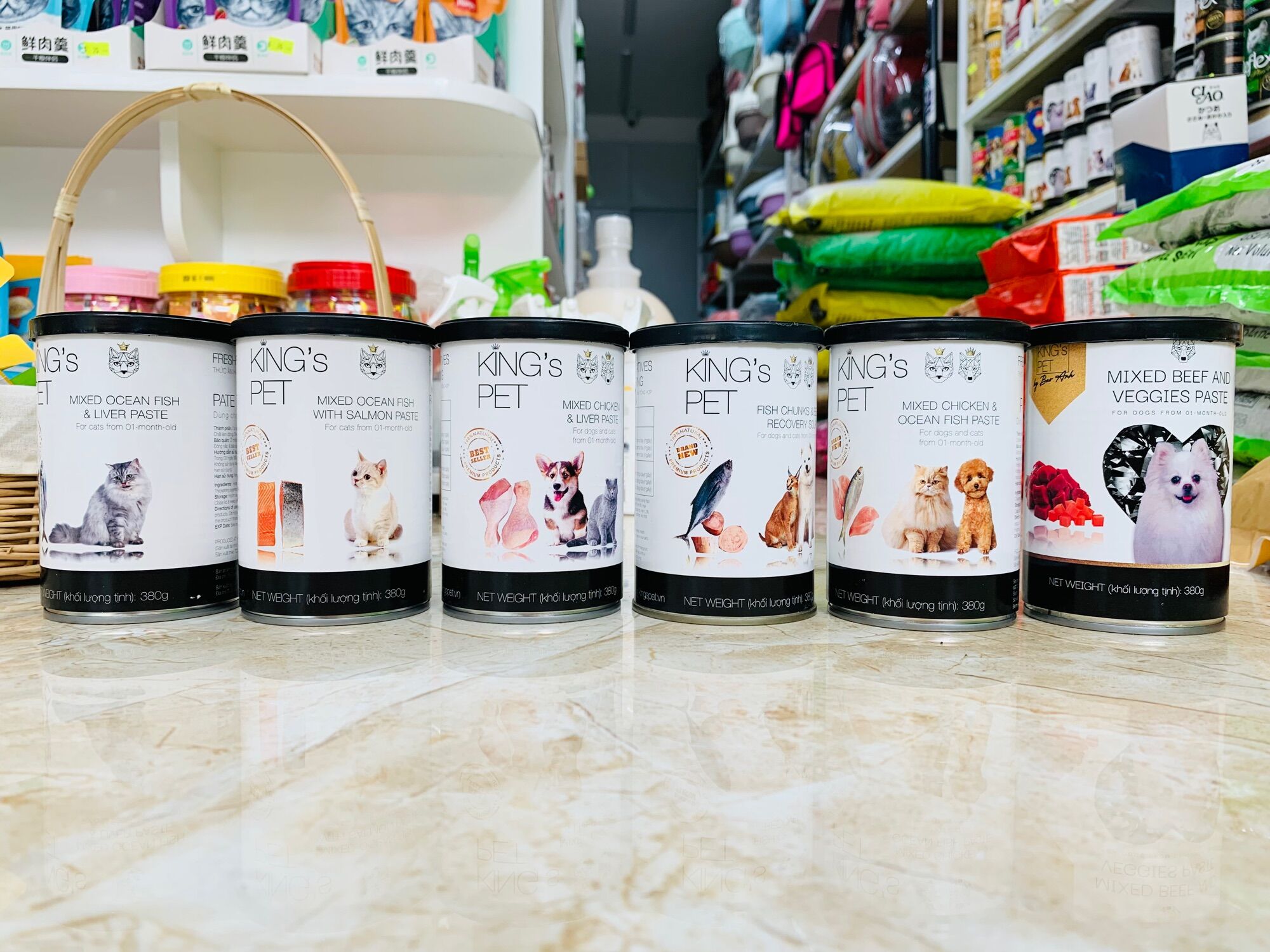 Pate cho chó mèo King Pet 380g