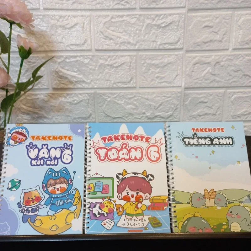 Combo 3 sổ tay takenote toán 6 + tiếng anh + văn 6 - khổ giấy a5
