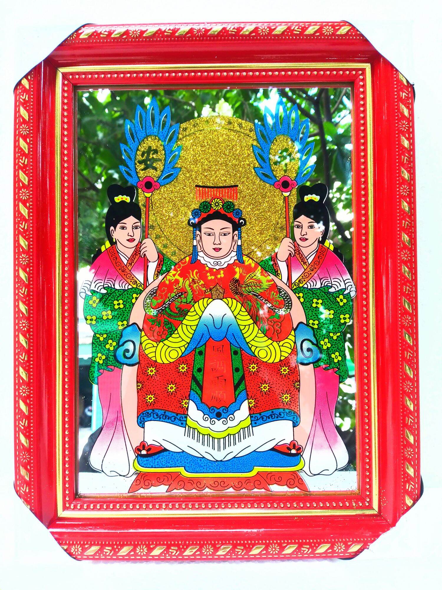 Khung hình thờ mẹ sanh mẹ độ cửu thiên huyền nữ tranh kiếng 21×28cm