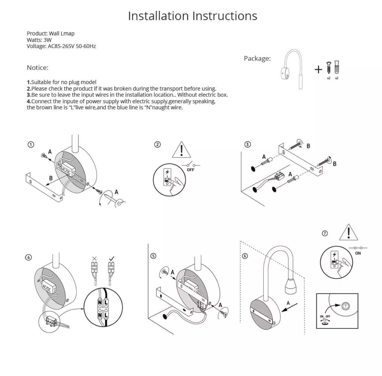 Đèn Rọi Tranh 3w. Đèn Đọc Sách 3W Vàng 3000K. Đèn Ngồi Lò Xo Đế Có Công Tắc. Đèn Ngủ 3W. Kopri.