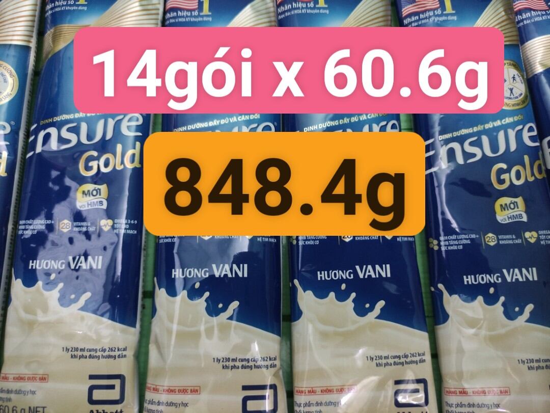 Sữa Ensure Gold vani/hạnh nhân/lúa mạch/cà phê 850g date mới nhất 2024
