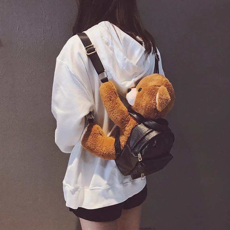 Halloween Balo gấu bông thời trang cute cho nữ  nữ chất liệu da cao cấp balo con gấu uniseChristmas
