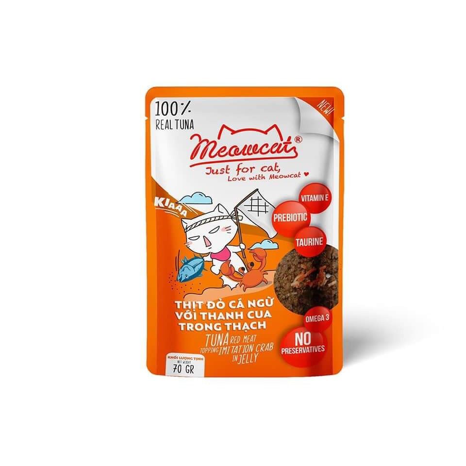 Thức ăn pate cho mèo Meowcat bịch 70gr