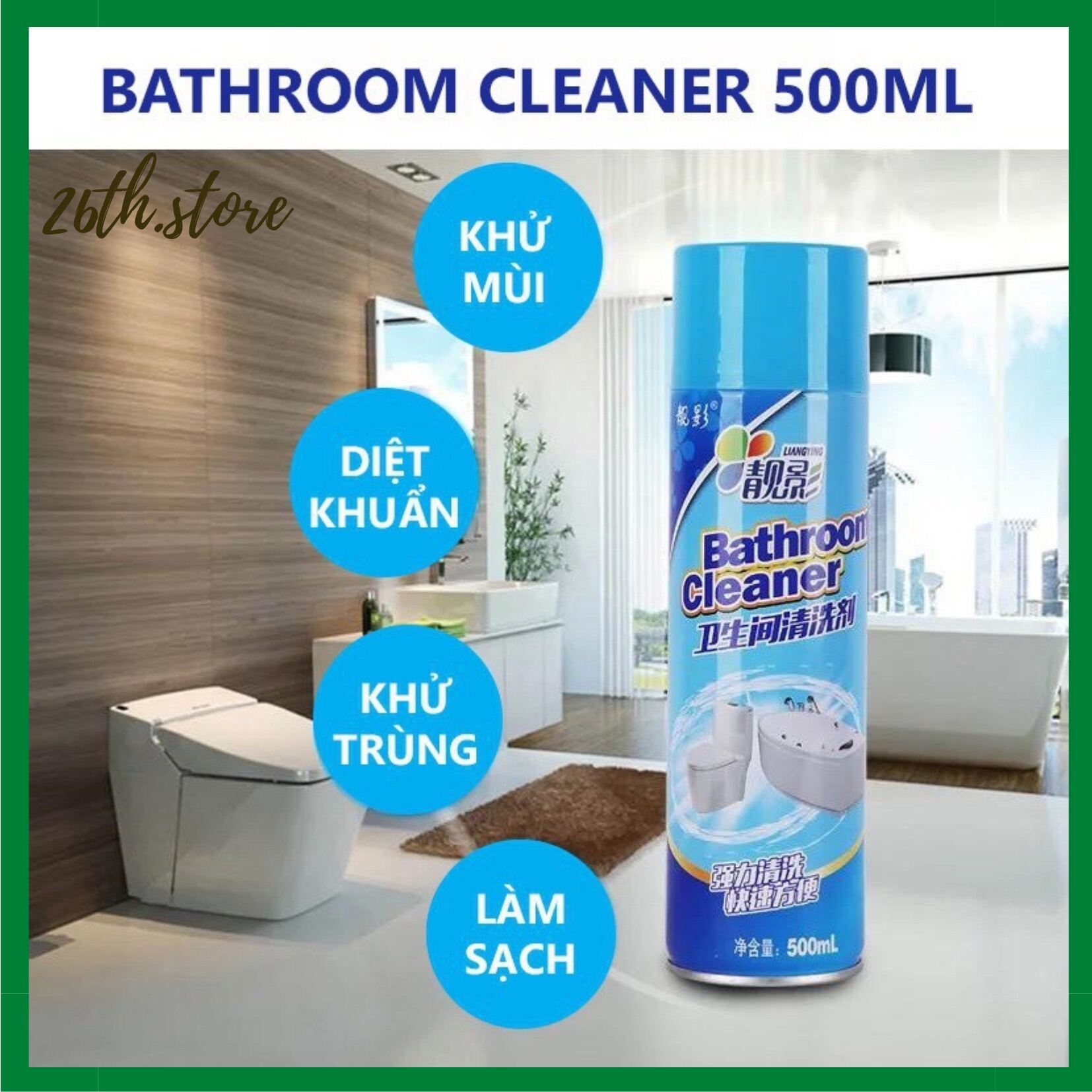 Chai Xịt Vệ Sinh Phòng Tắm, Tẩy Rửa Toilet Bọt Tuyết Bathroom Cleaner