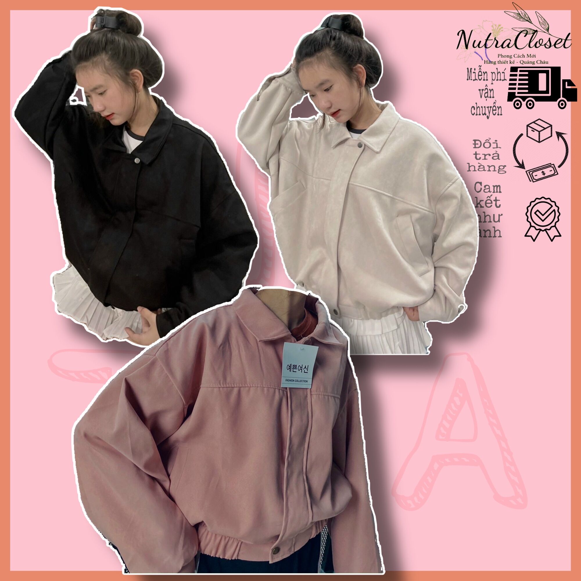 Áo khoác croptop kaki da lộn 2 lớp basic unisex ulzzang nam nữ