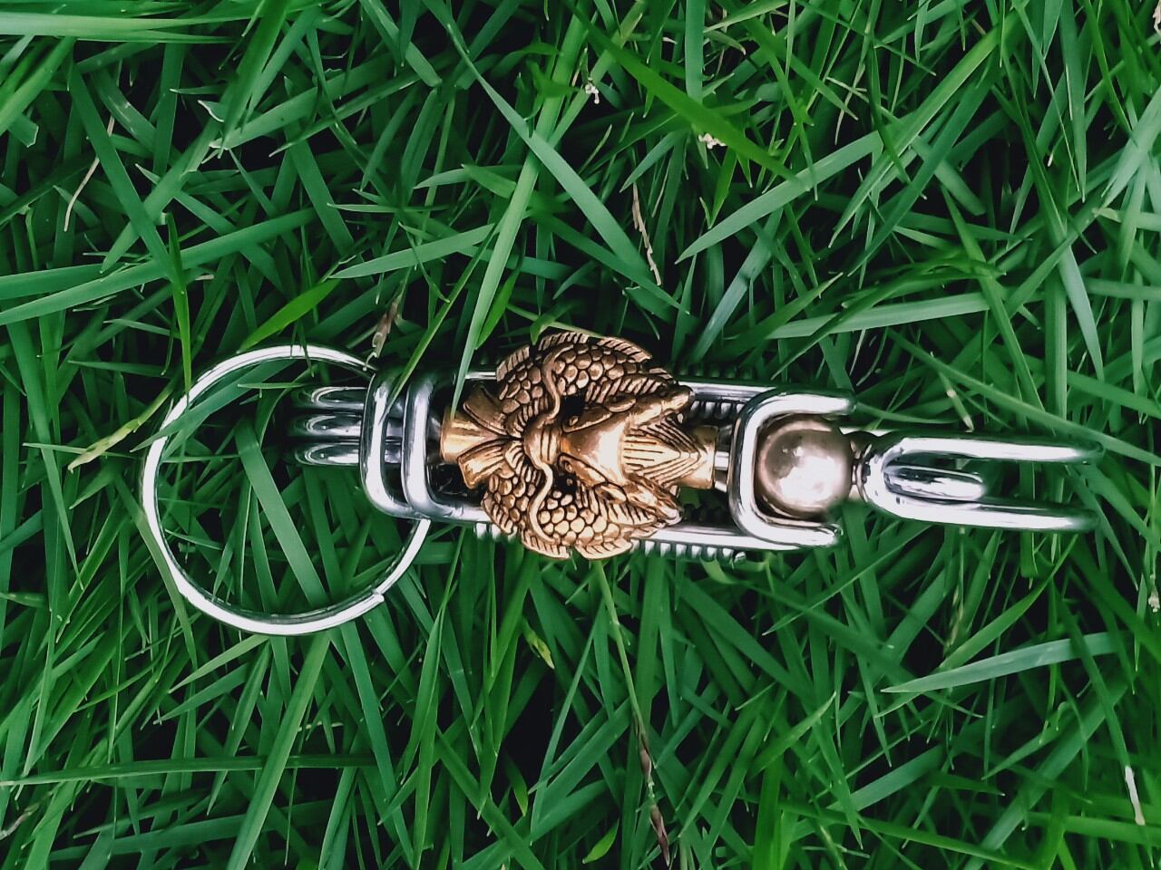 Móc khóa inox phối đầu rồng đẹp bền