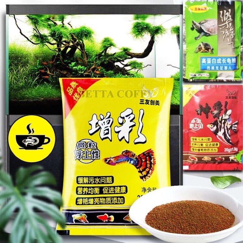 Thức ăn cho cá bảy màu, guppy, betta cá cảnh, cá thủy sinh (gói vàng 20g)