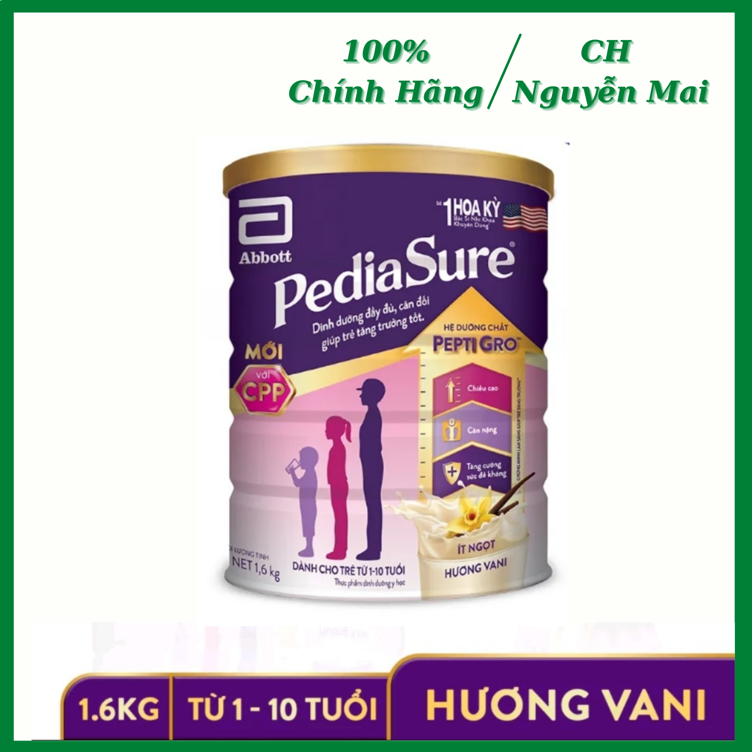 Sữa bột pediasure b/a hương vani 1.6kg