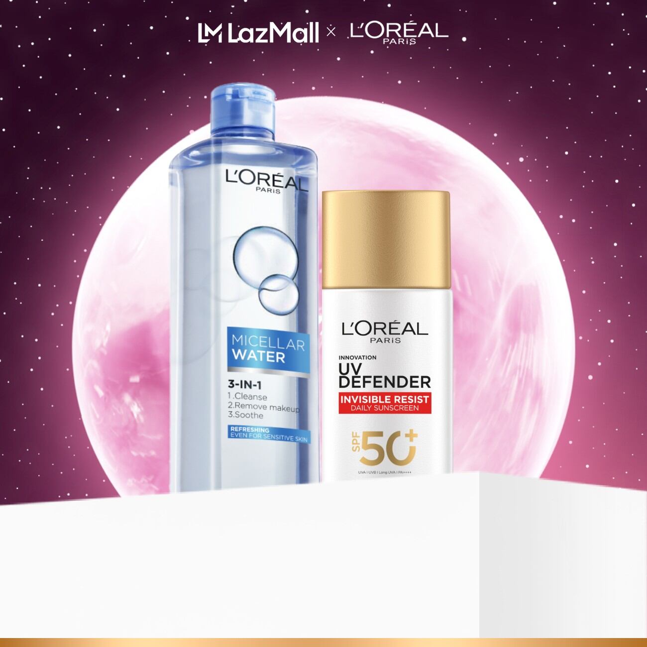 Bộ Sữa Chống Nắng Phổ Rộng Vô Hình Thoáng Da 50m SPF 50+ PA++++l  Nước tẩy trang tươi mát 400ml