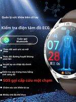 Non-Invasive Blood Glucose Lipid Uric Acid Monitoring Smart Watch with Bluetooth Call, Blood Pressure ECG SpO2 Temperature Heart Rate Breathing Monitoring, Remote Care Alert for Elderly Health