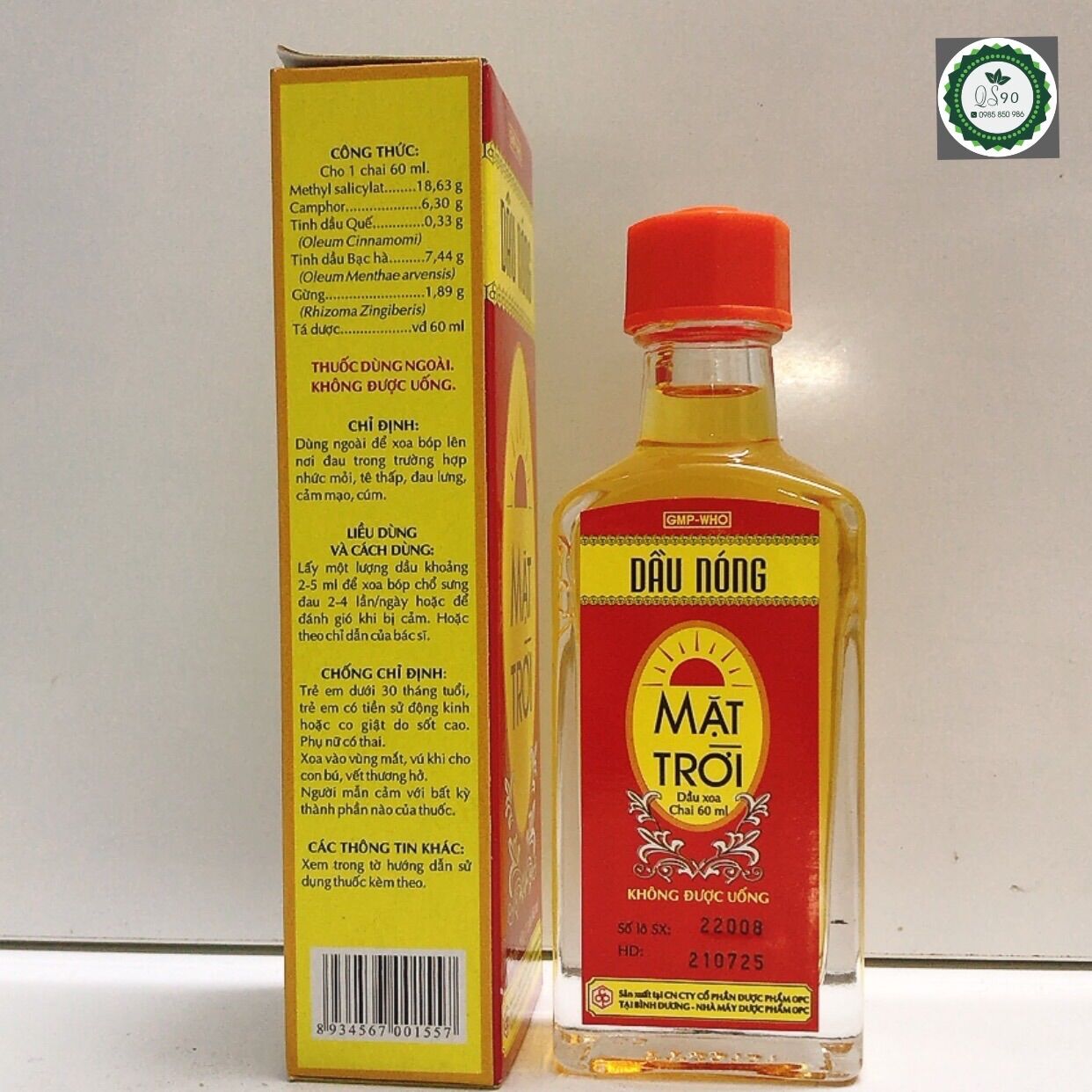 Dầu Nóng Mặt Trời OPC 1 chai 60ml