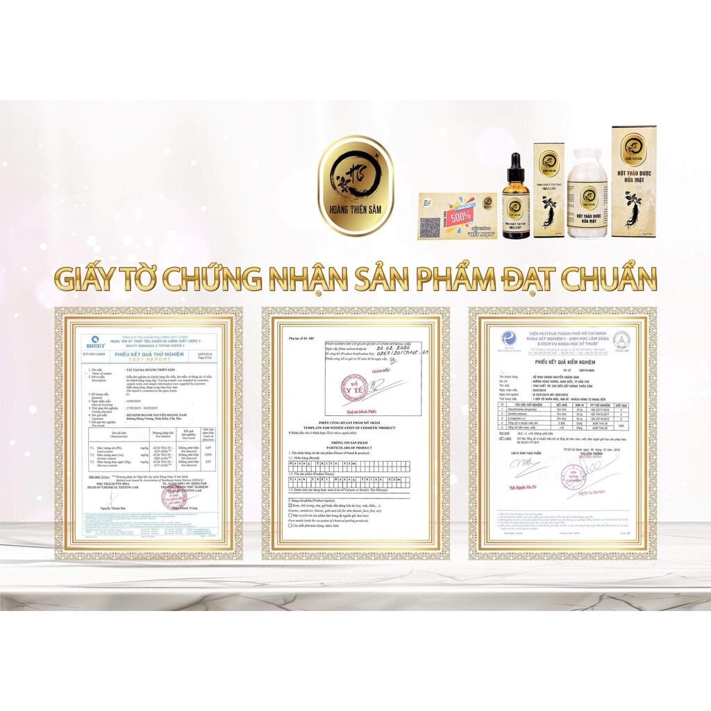 [FREESHIP] Combo Hoàng Thiên Sâm Phiên Bản VIP (Tinh Chất Tái Tạo Hoàng Thiên Sâm Vip & Bột Thảo Dược Rửa Mặt)