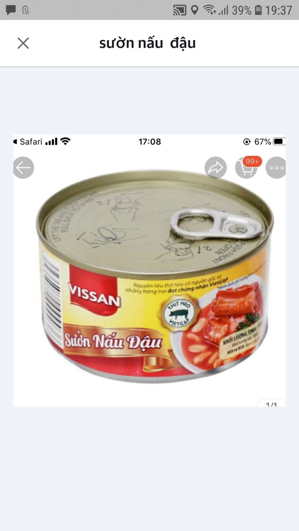 Sườn nấu đậu vissan
