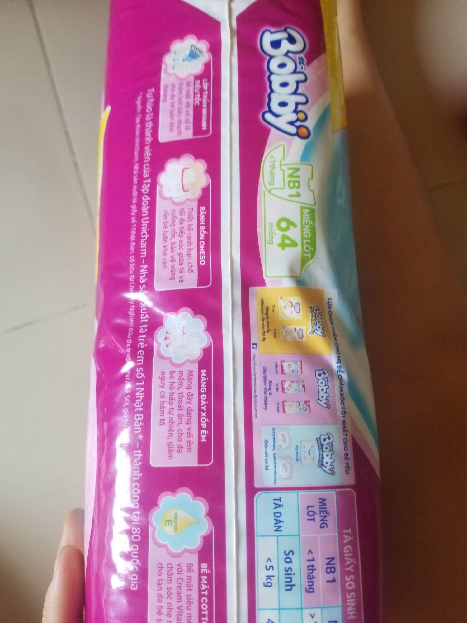 miếng lót BOBBY newborn1 64+6 miếng