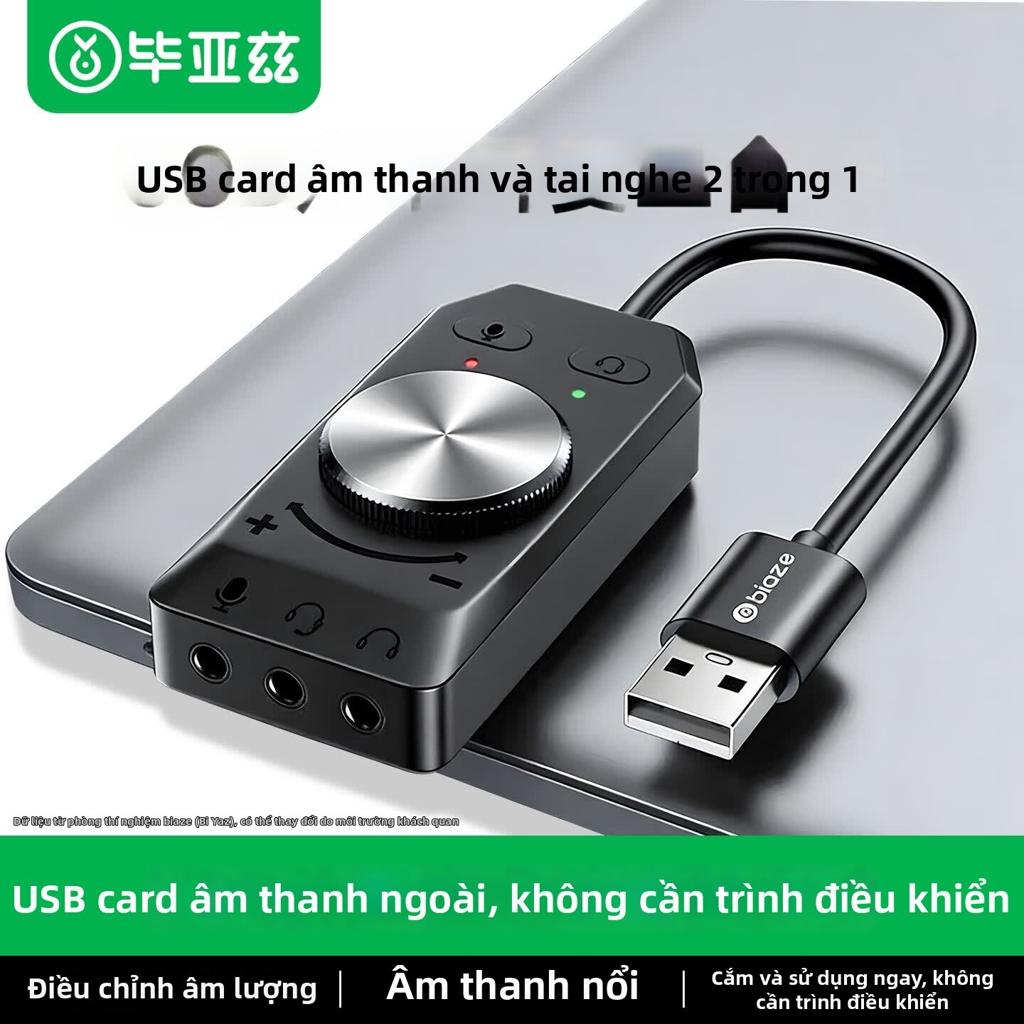 Laptop máy tính xách tay Biaze - USB External Sound Card Plug and Play for Desktop and Giá 246,000 Đồng*Miễn phí vận chuyển