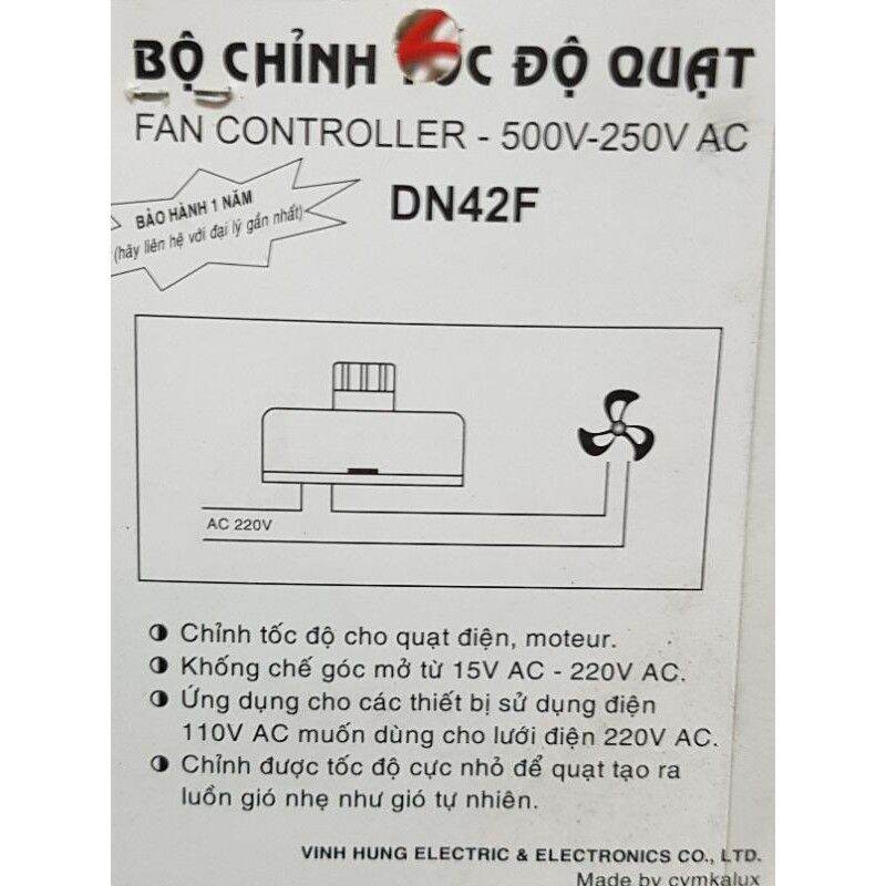 DIMMER CHỈNH QUẠT .ĐÈN NỔI 500W-1000....