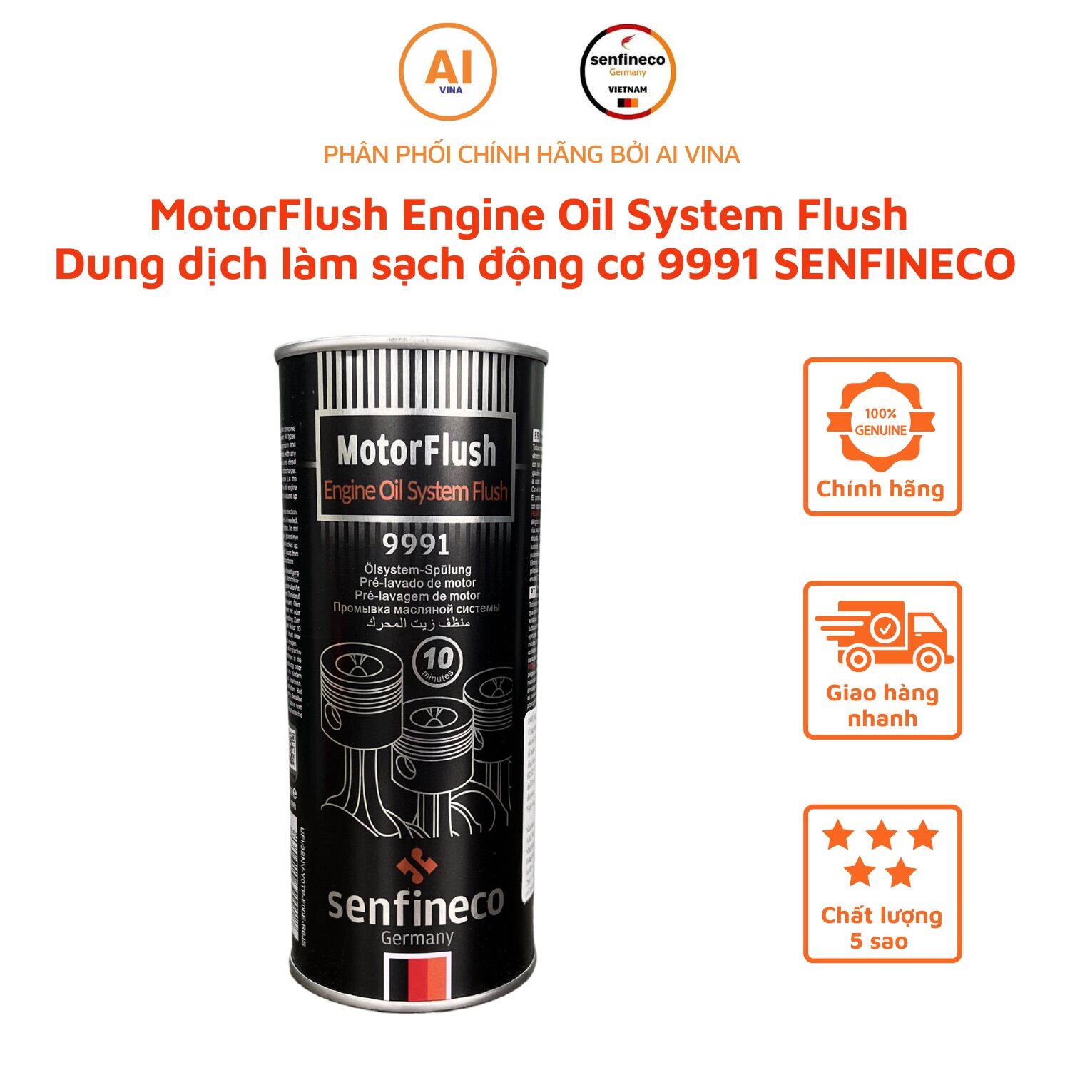 Dung dịch làm sạch động cơ senfineco 9991 dùng cho máy xăng máy dầu 443ml