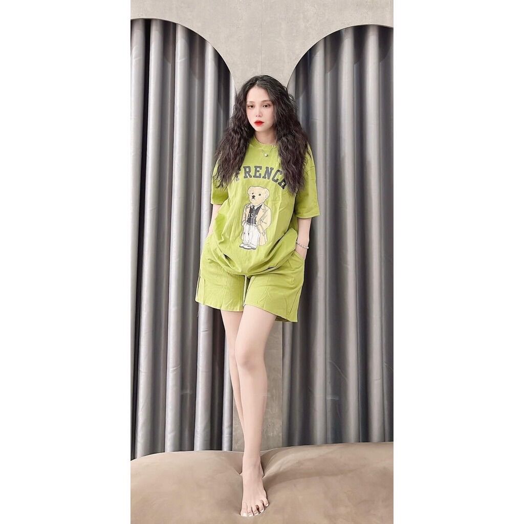 Set bộ đùi chất cotton - gấu mặt véo