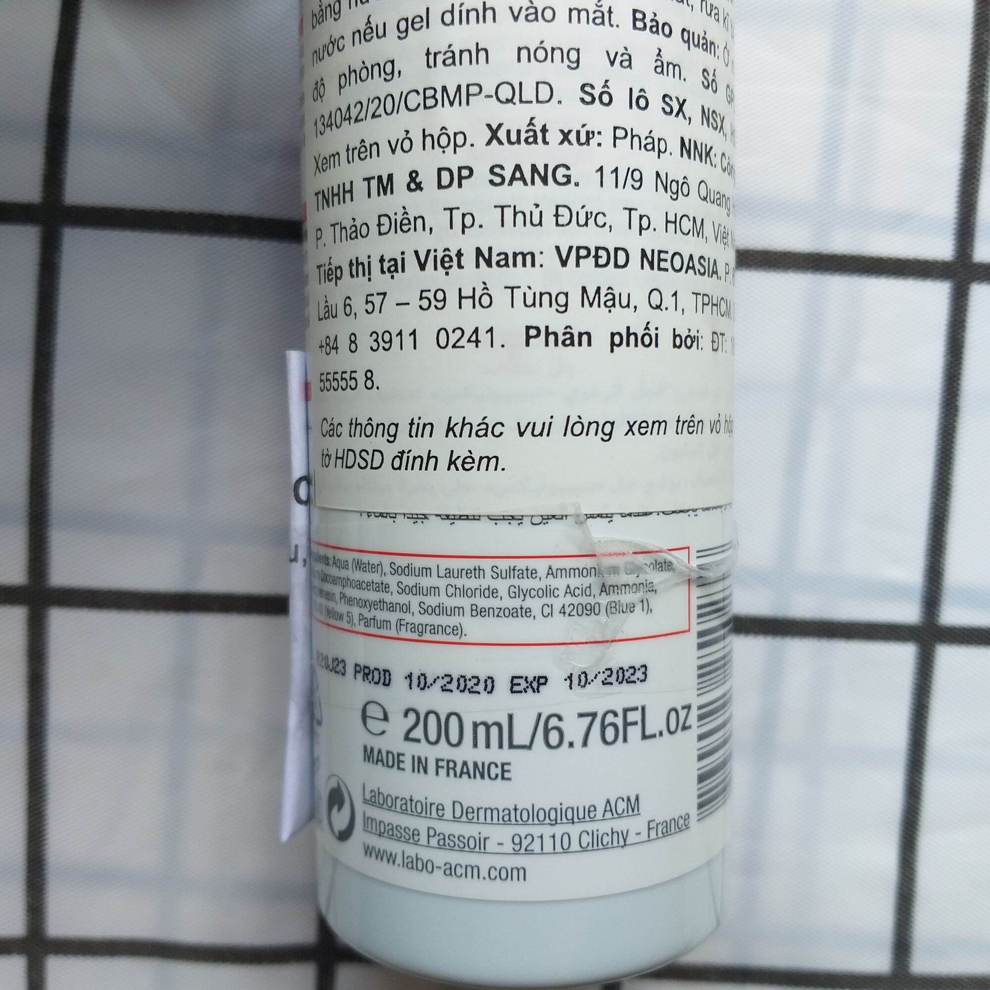 Gel rửa mặt Sebionex 200ml dành cho da mụn, da nhờn