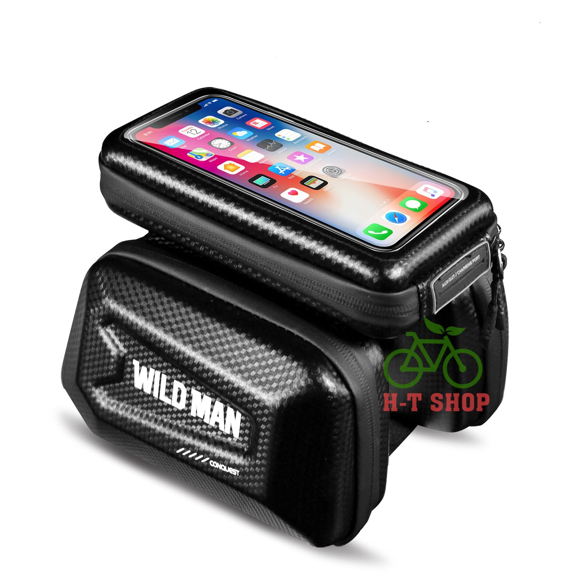 Túi đôi treo khung sườn hộp cứng xe đạp WILD MAN E6S