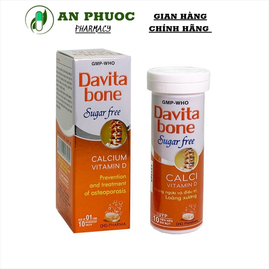Viên Sủi Calci Davita Bone giúp xương chắc khỏe 10 viên