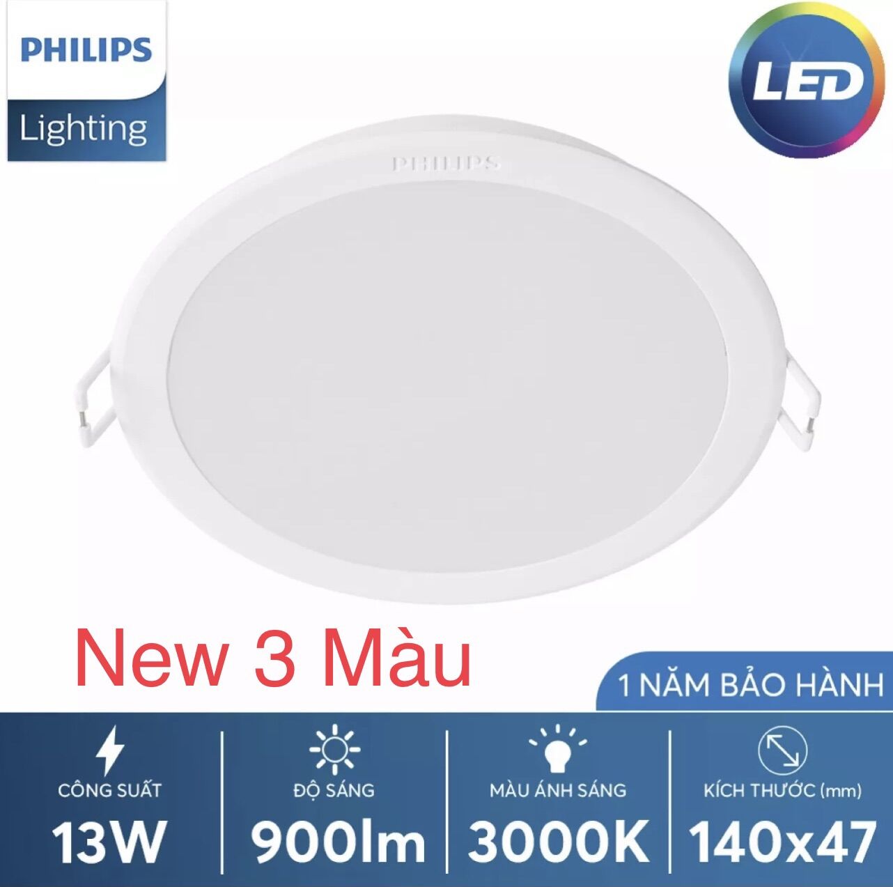Đèn led âm trần messon sceneswitch 13w philips. đèn led âm trần đổi 3 màu 13w philips | điện áp 220v - khoét lổ phi 125mm.