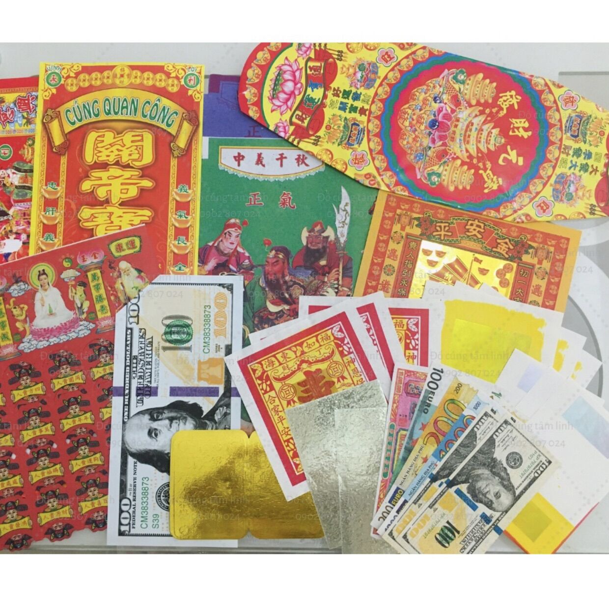 [VÀNG MÃ] GIẤY CÚNG QUAN CÔNG HÀNG ĐẸP + 1 BỊCH VÀNG
