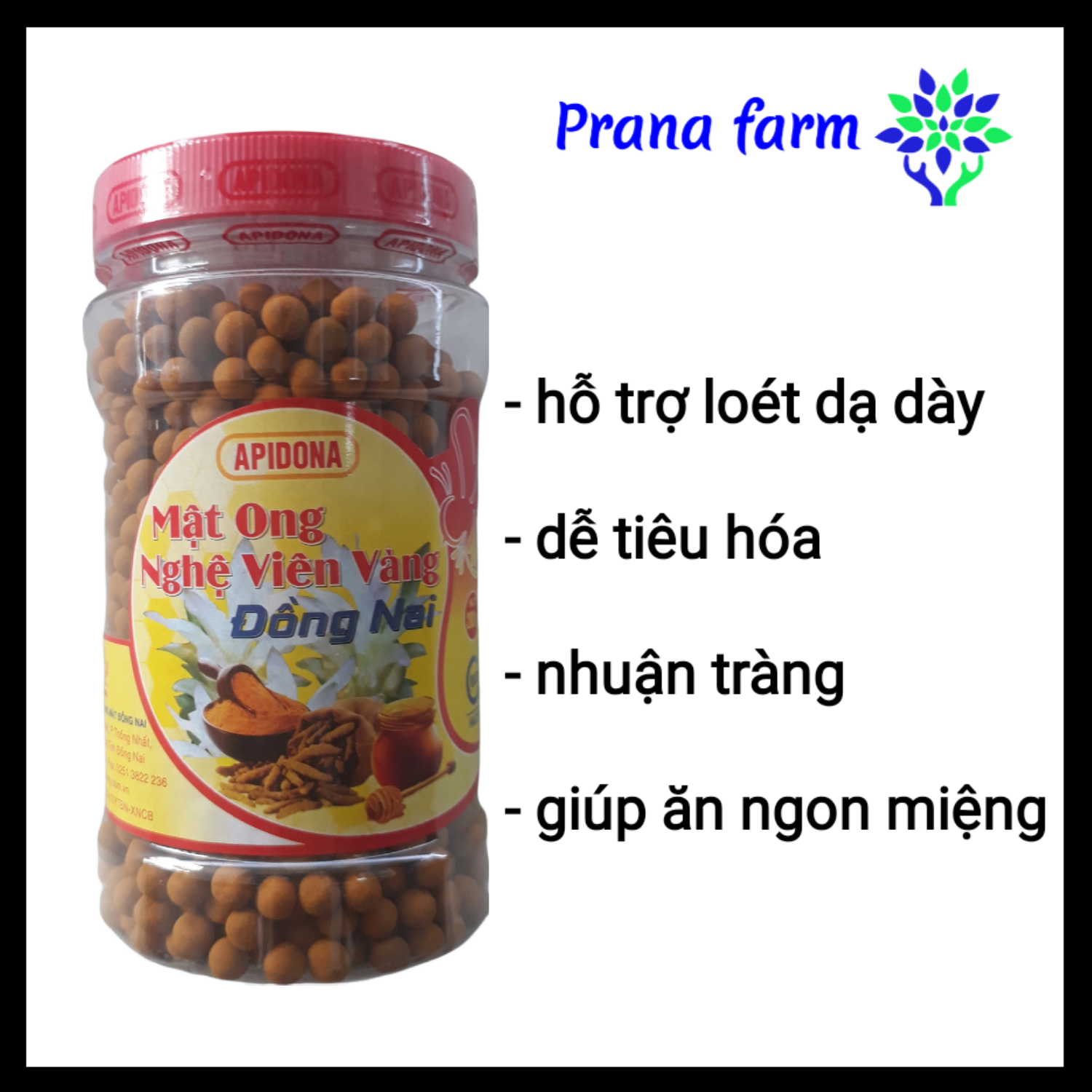 Mật ong nghệ viên vàng Đồng Nai 200g turmeric honey