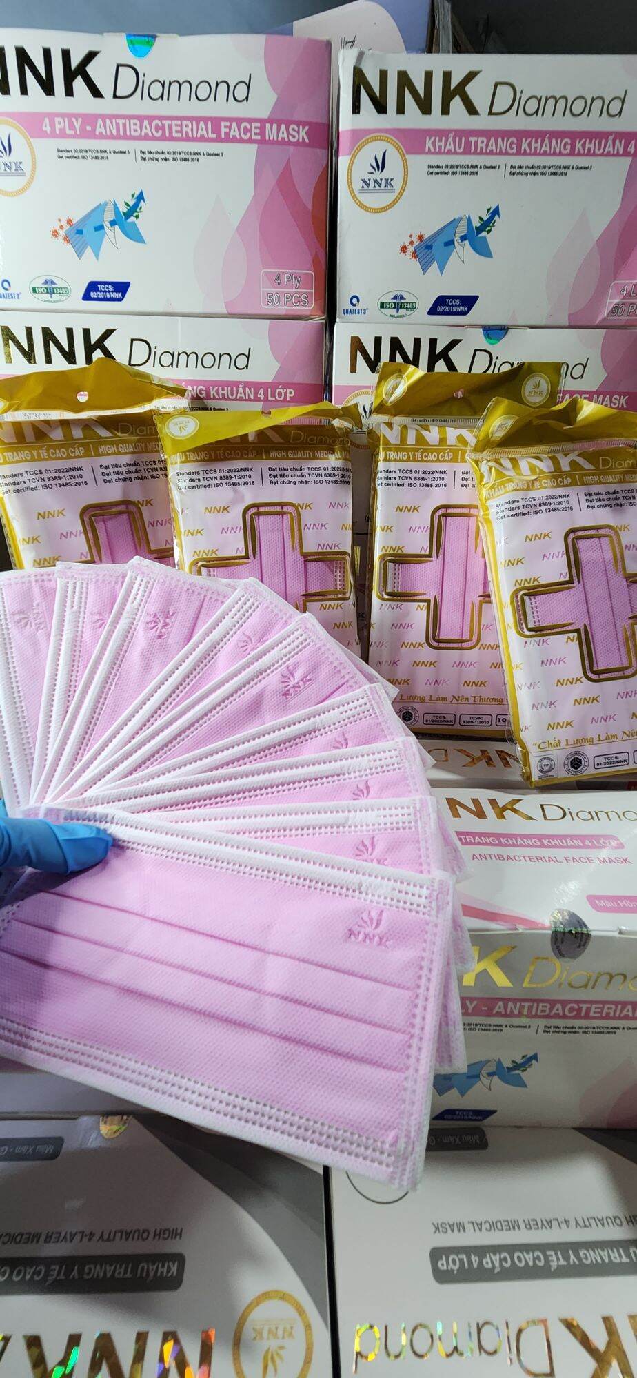 50 chiếc Màu Hồng khẩu trang nnk 4 lớp kháng khuẩn