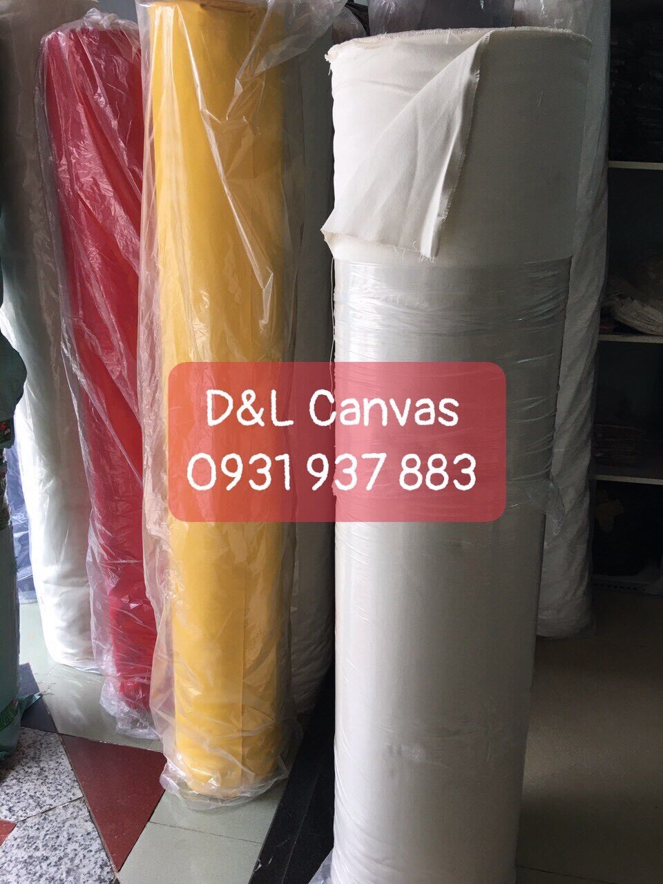 Vải bố canvas màu trắng kem khổ 1m4