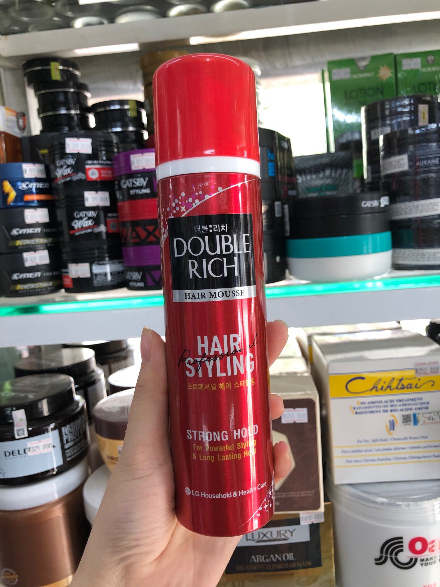 Mousse tạo kiểu tóc Double Rich HAIR MOUSSE 150ml, bọt tạo kiểu giữ nếp tóc,tạo độ phồng